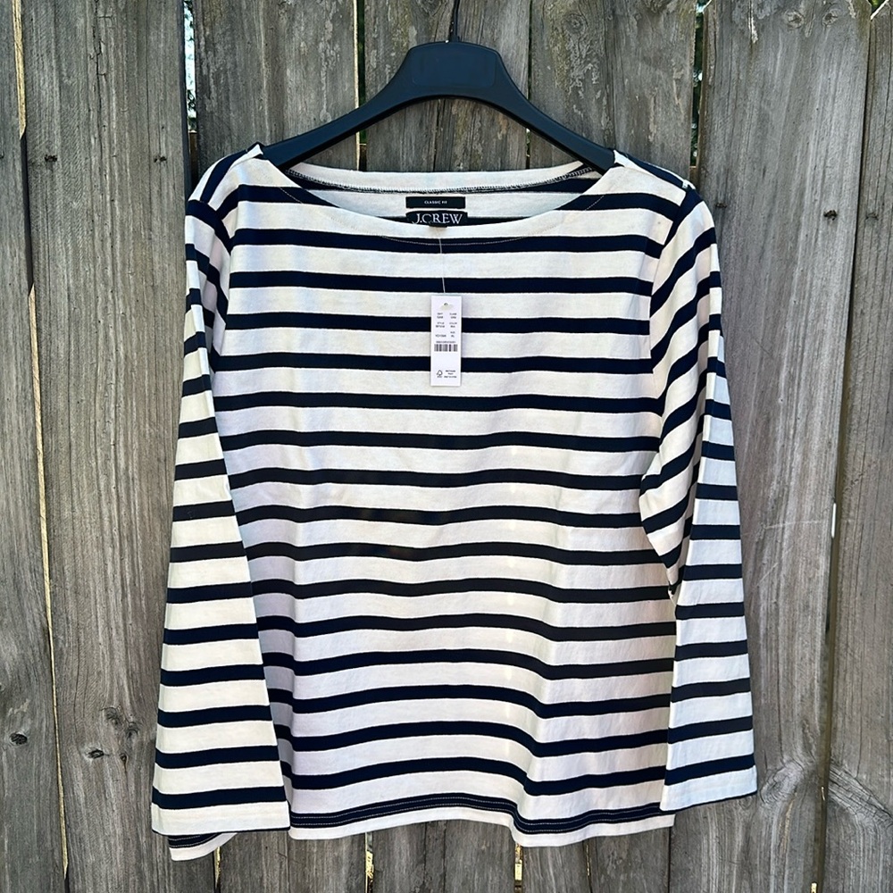 J.Crew Classic Boatneck Mariner Tee in Stipe